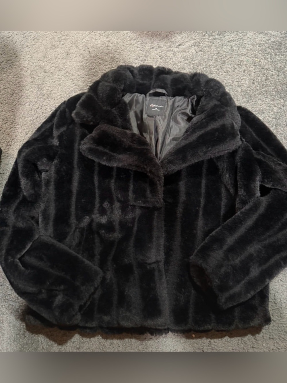 Black Faux Fur Bomber Jacket - Women NWOT